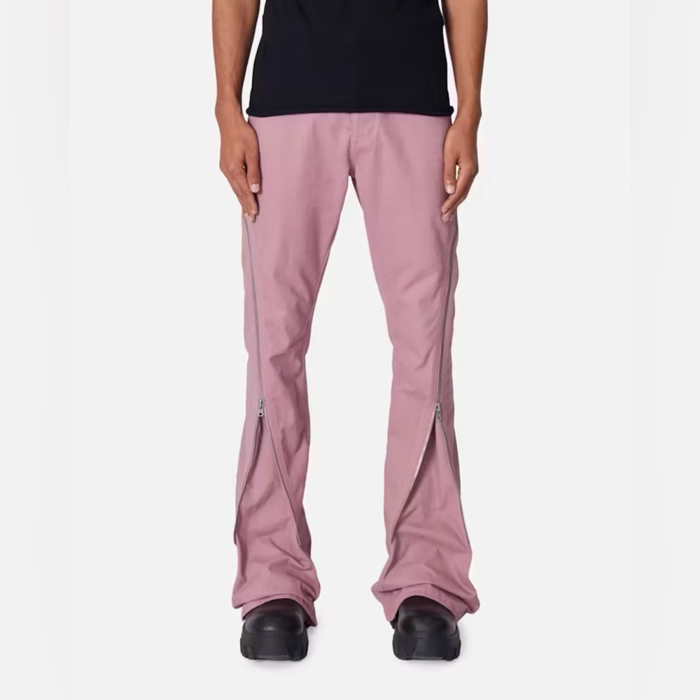 mnml D519 Zipper Flare Denim Jeans Pink